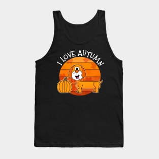I Love Autumn Dachshund Dog Fall Thanksgiving Tank Top